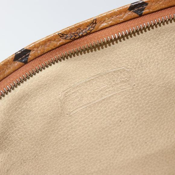 MCM Logogram Vicetos Clutch Bag PVC Leather Brown Gold Auth am9104